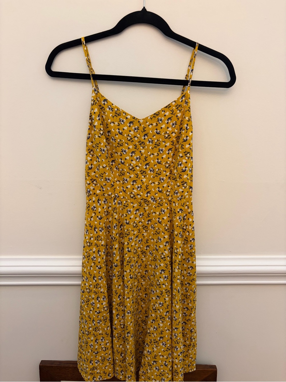 Old Navy Mustard Yellow Floral Smocked Top